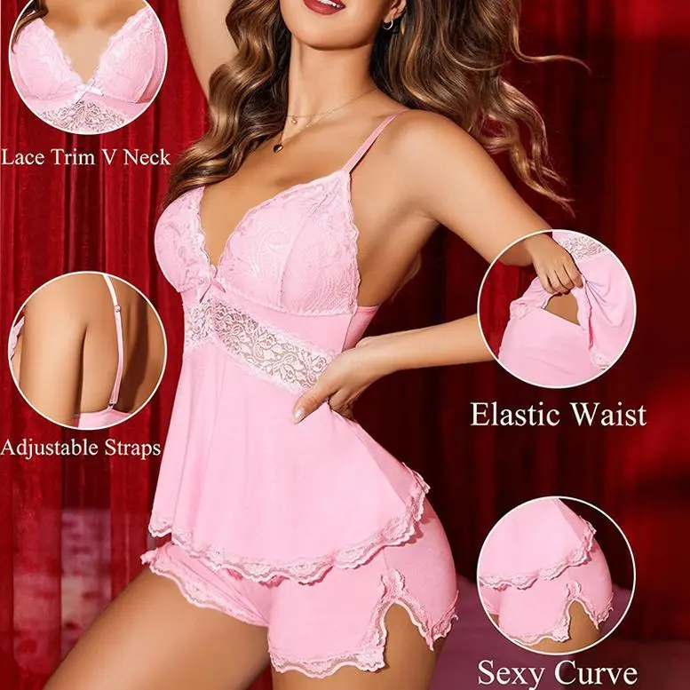 Tivira Womens Floral Lace Mesh Lingerie Set Teddy Babydoll Bodysuit with Garter Belts Valentines Day Christmas Gift Minimalist Nightgown Sleepwear