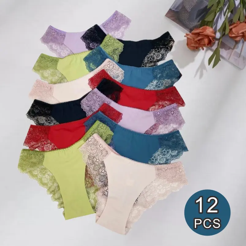 6 12PCS Panty For Women Plain Fashion High Quality New summer products Panties COD SF Basic Comfort Comfortable Cotton Lingerie Womenswear Bikini Frill Innerwear Style Stretch Comfort Basic Panties Plain Cotton Spandex Womens Panty Minimalist Multicolor