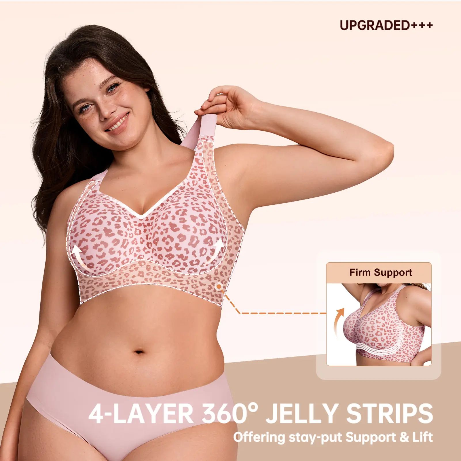 OEAK Women Jelly Bras Wirefree Full Coverage No Underwire Everyday Bras Comfortable Wireless Padded Tshirt Bra
