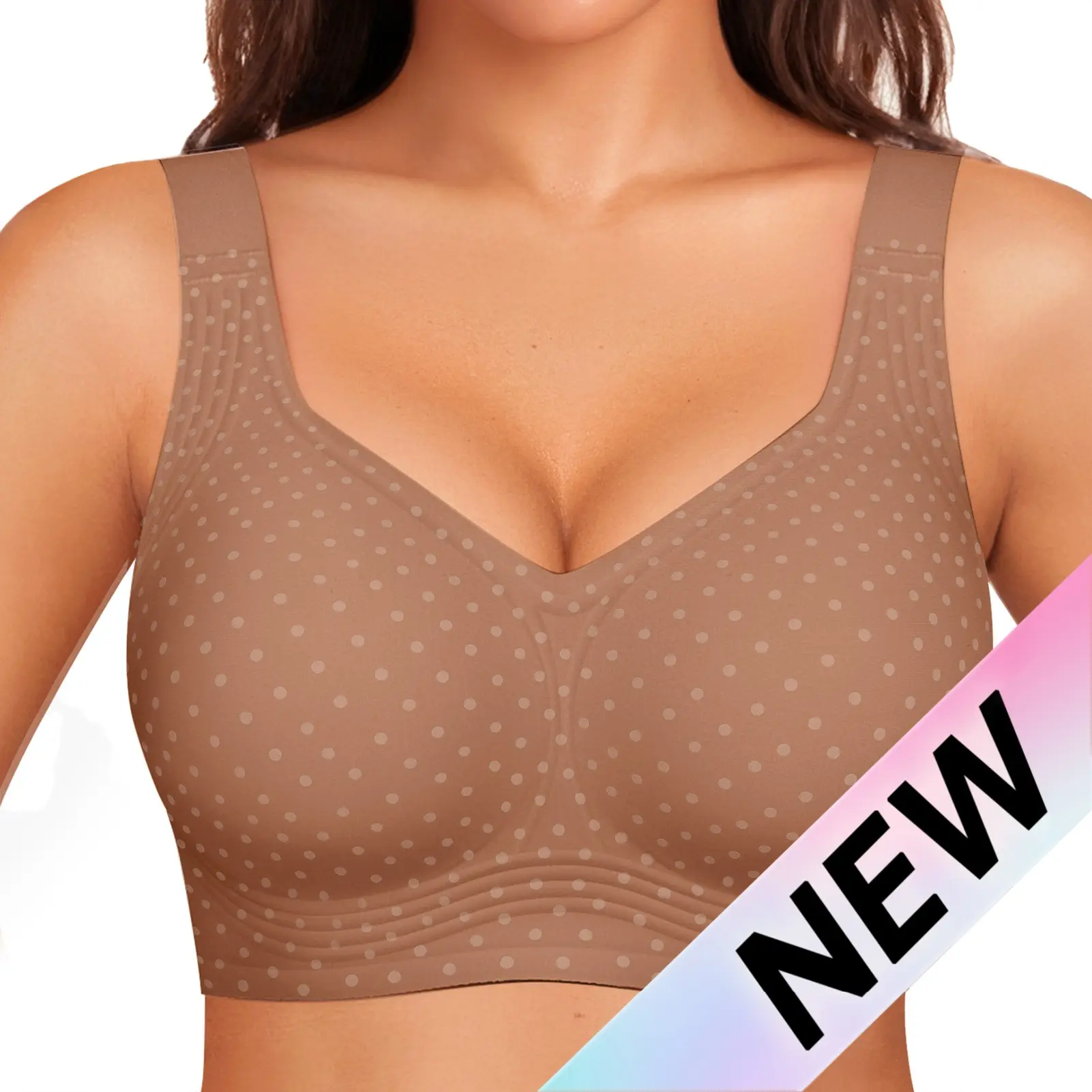 OEAK Women Jelly Bras Wirefree Full Coverage No Underwire Everyday Bras Comfortable Wireless Padded Tshirt Bra