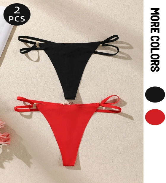 Womens Heart Ring Underwear Set, and Y2K Style, Front Simple Back Sexy Design, 2-Piece Lingerie Collection Panties, Minimalist, Womenswear, Lady