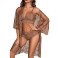 Avidlove Womens Alluring 3-Piece Lingerie Collection Brassiere and Brief Set featuring Lace Wrap Robe Sleepwear Sheer Night Dress Perfect for Special Occasions and Regular Wear summerwins